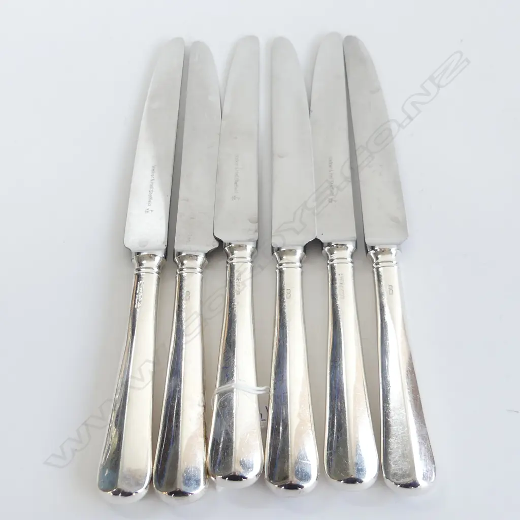6 WALKER & HALL STG HANDLED KNIVES SHEFFIELD 1981 Image 1++