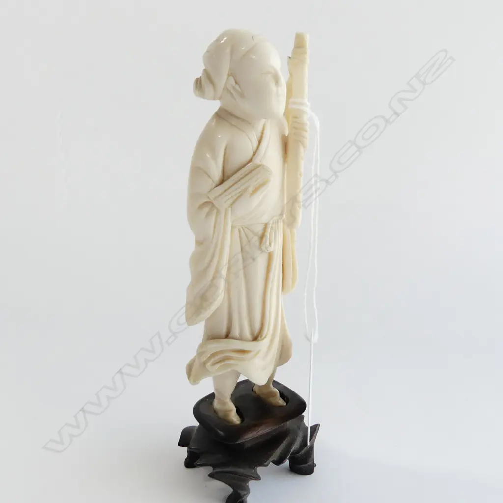 ORIENTAL CARVED IVORY FIGURE H.150mm Image 1++
