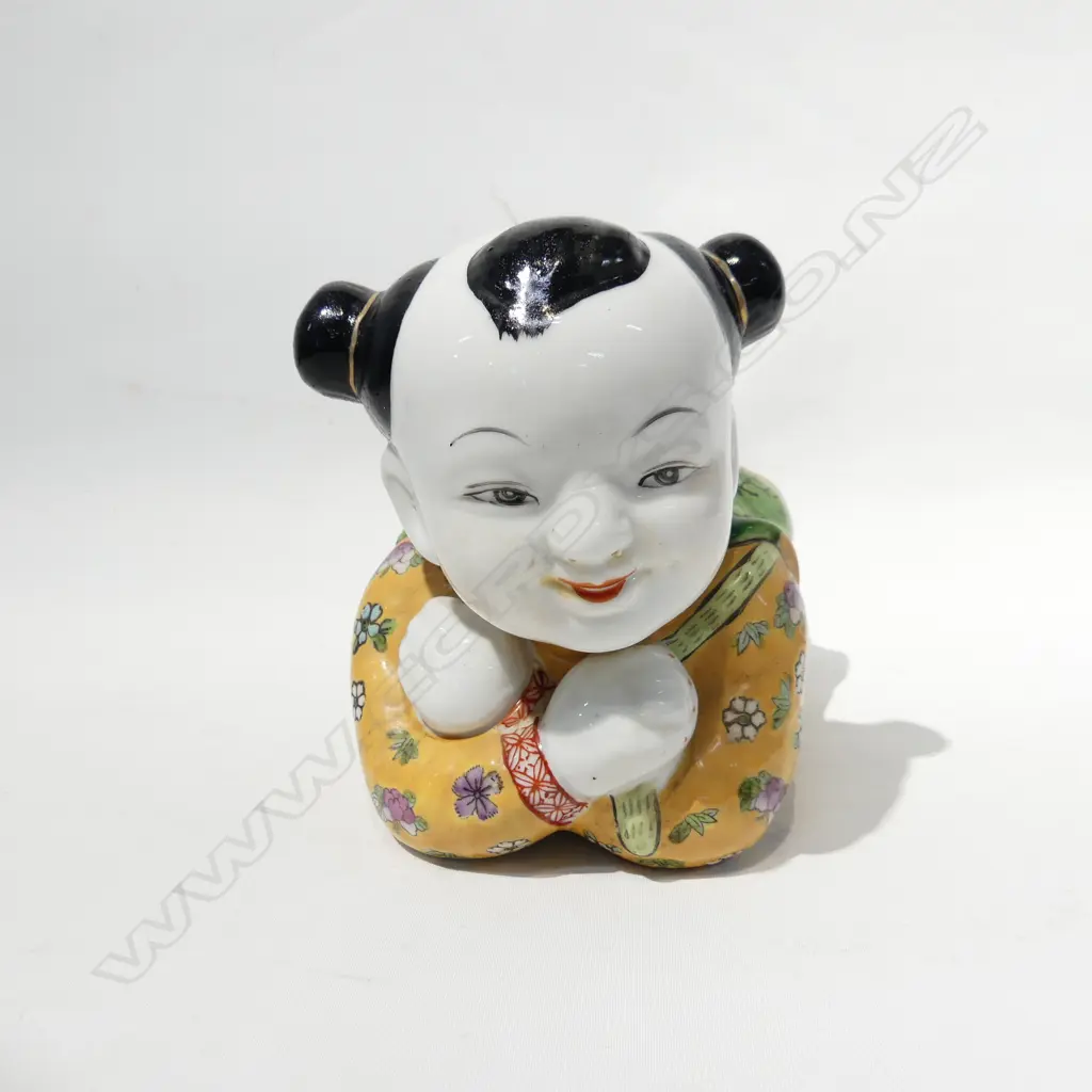 JAPANESE HAND PAINTED FIGURE OF A YOUNG BOY L 230 MM Image 1++