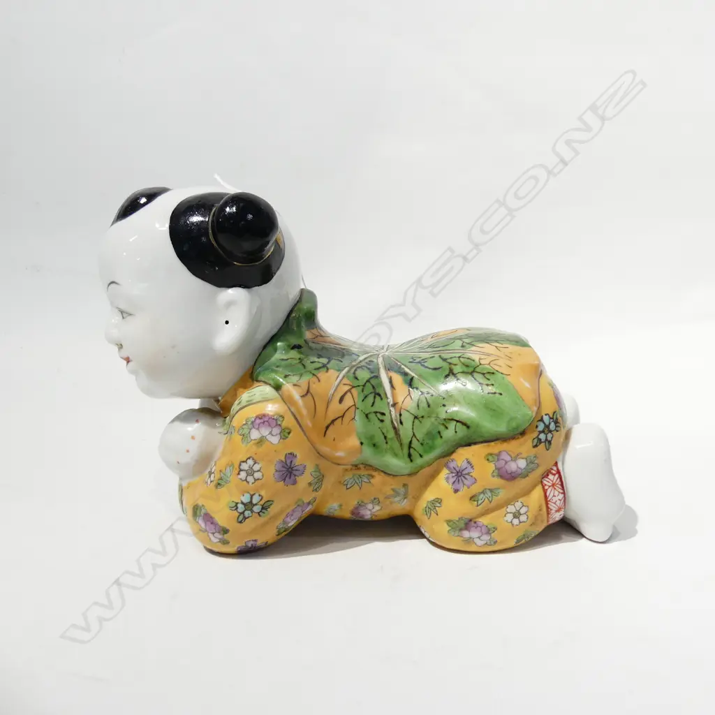 JAPANESE HAND PAINTED FIGURE OF A YOUNG BOY L 230 MM Image 1++