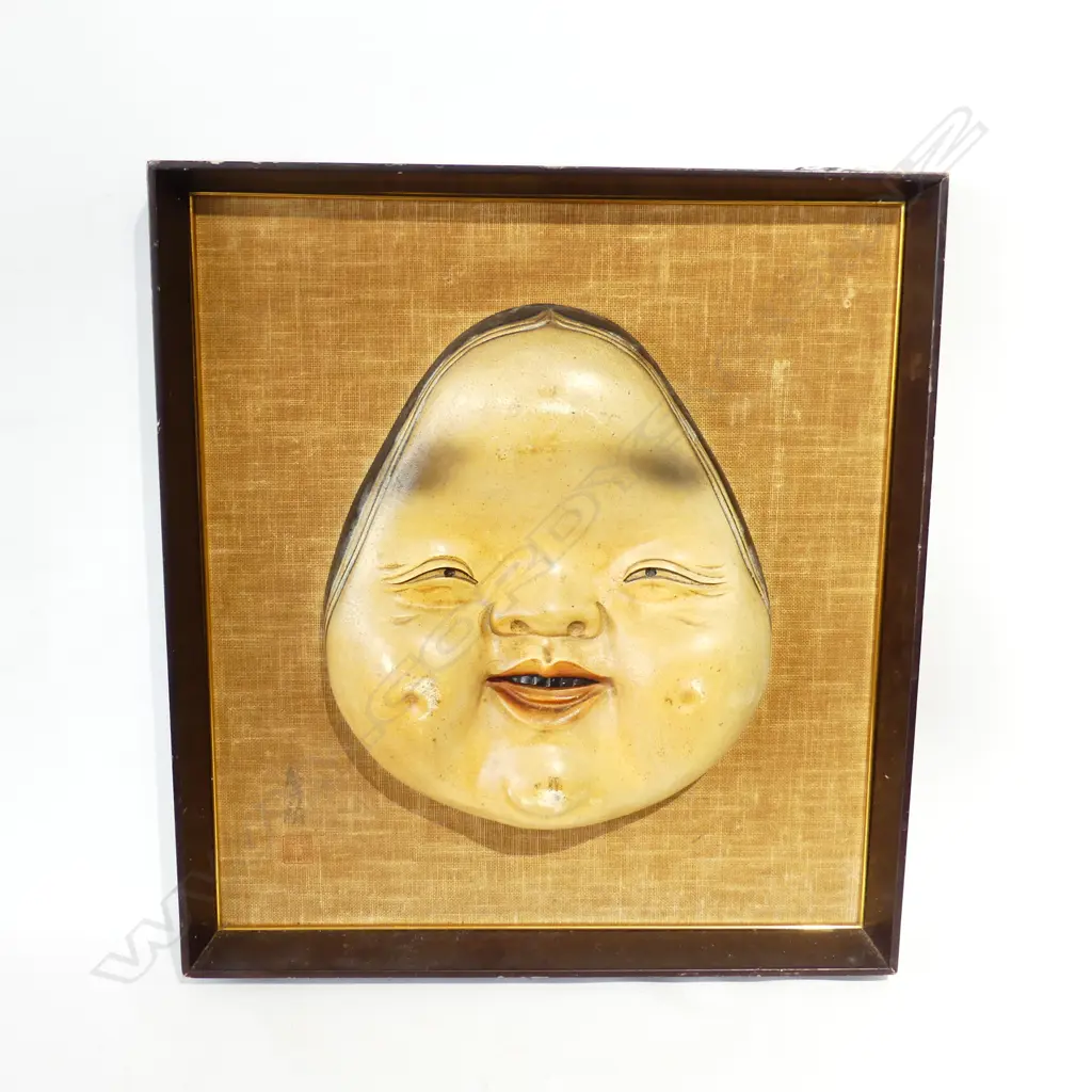 JAPANESE KABUKI MASK FRAMED 450 x 500mm Image 1++