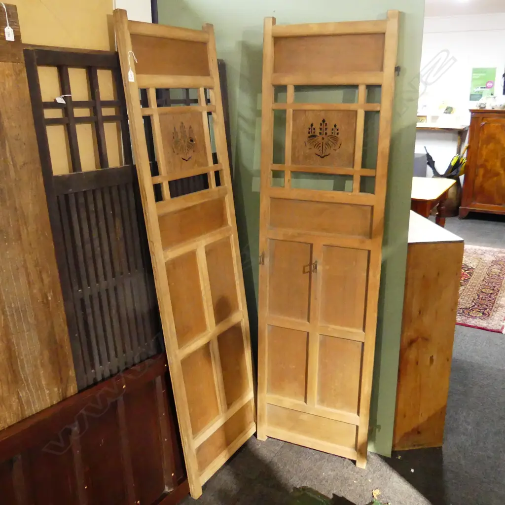 JAPANESE CYPRESS WOOD PAIR OF DOORS 515 x 1885mm Image 1++