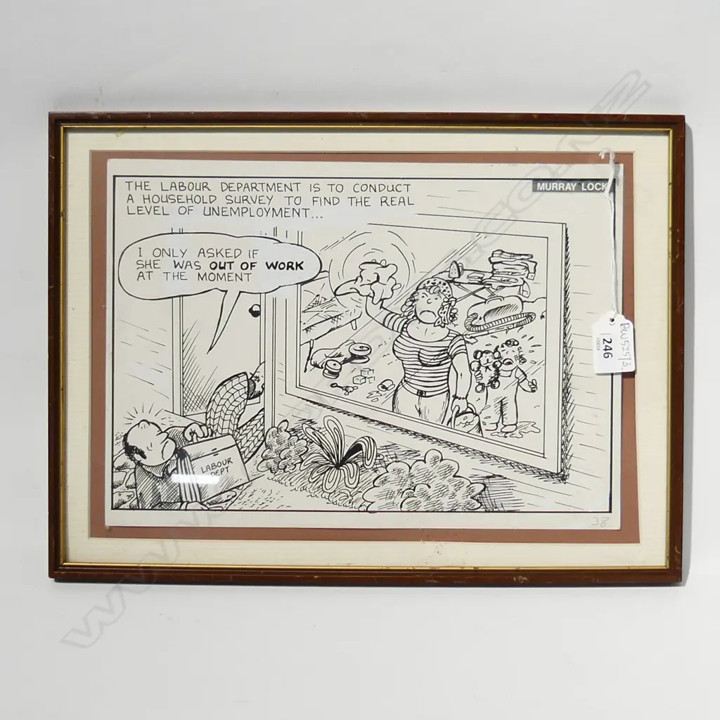 ORIGINAL MURRAY LOCK CARTOON, 'OUT OF WORK' 230x330mm Image 1++