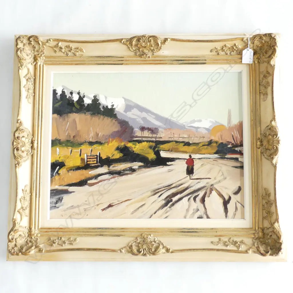 R.B. WATSON (1911-2002) OIL WINTER GLENORCHY 345 x445mm signed original frame Image 1++