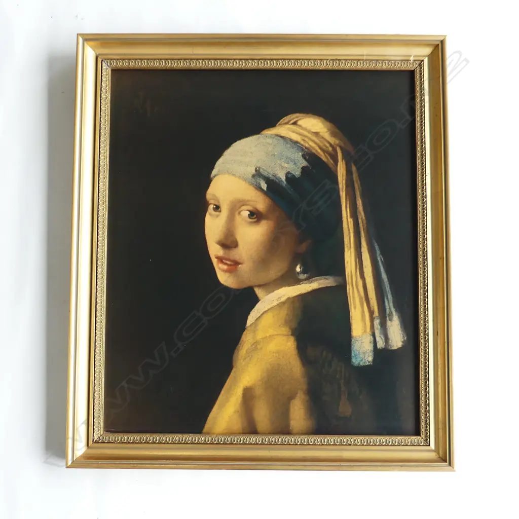 FRAMED PRINT 'LADY WITH A PEARL EARRING'  390 X 460MM Image 1++