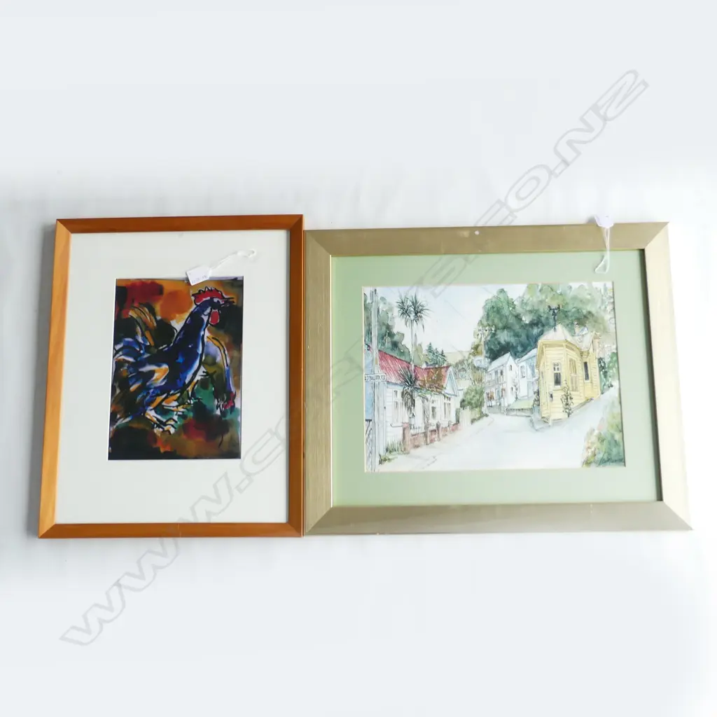2 PRINTS. LAWRENCE 'OLD BULLOCK RD' & 'ROOSTER' Image 1++