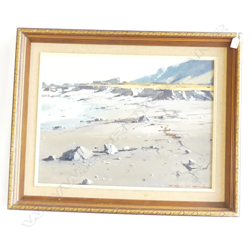 JOHN M CRUMP (1943-) - LG COASTAL LANDSCAPE OIL ON BOARD 445x595mm Image 1++