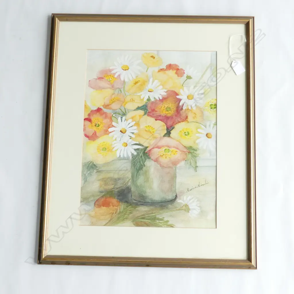 MARION MINCHIN W/C STILL LIFE 430 x 320mm signed framed under glass Image 1++