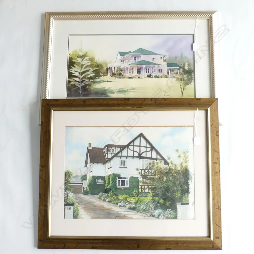 2 HOUSE W/Cs; ROBERT MITCHENER 270x525mm & ARTIST UNKNOWN TUDOR No. 23 360x510mm Image 1++