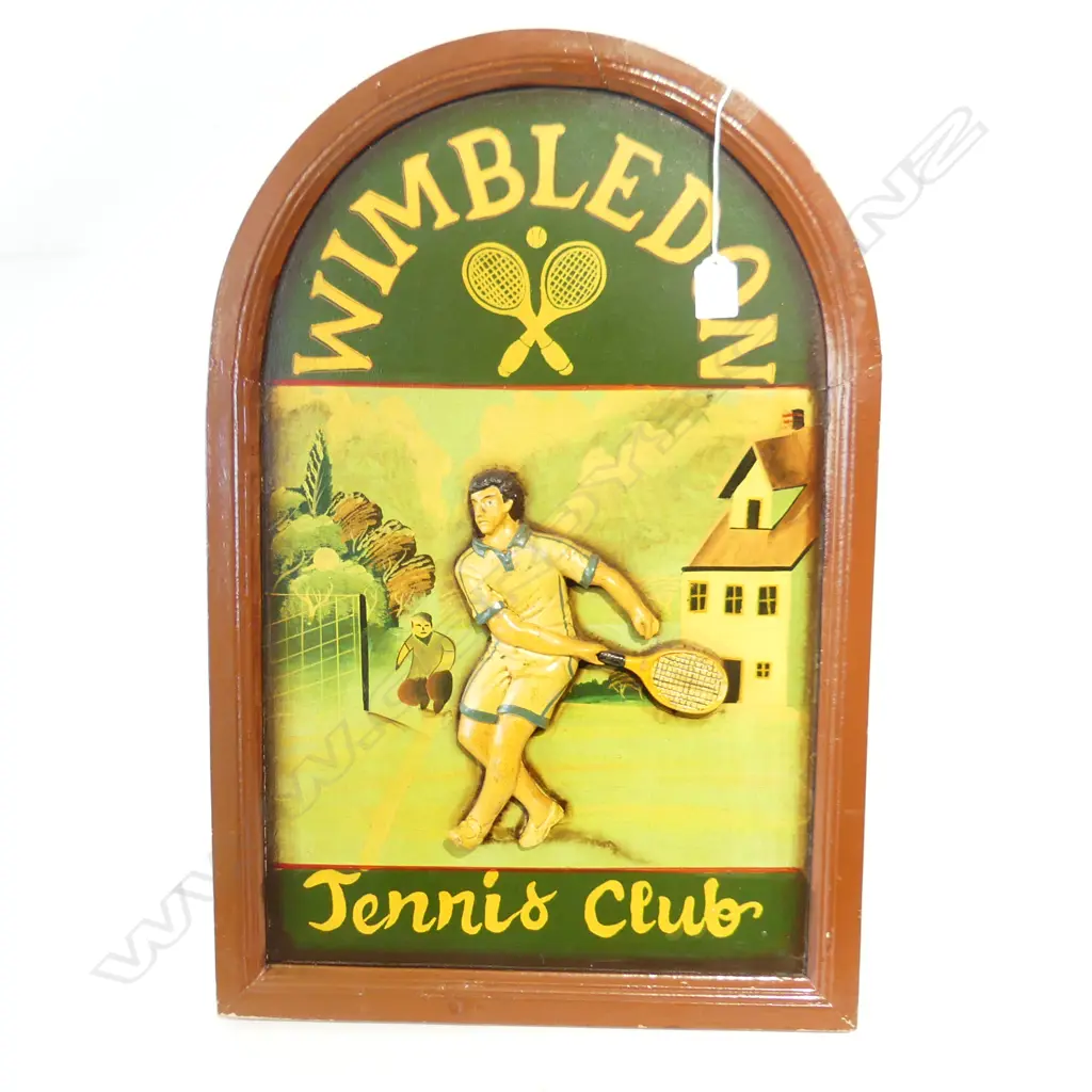 'WIMBLEDON TENNIS CLUB' WALL PLAQUE 600x400mm Image 1++