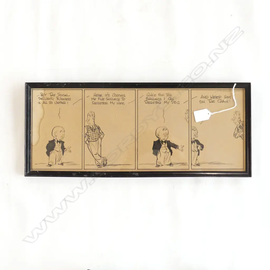 GORDON MINHINNICK ORIGINAL CARTOON c.1930 180x475mm Image 1++