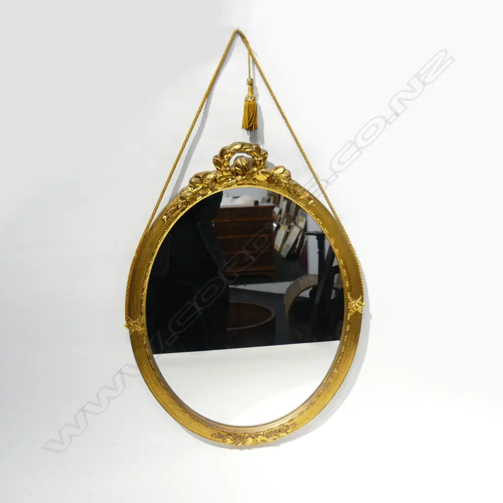 GOLD FRAMED OVAL MIRROR 600x450mm Image 1++