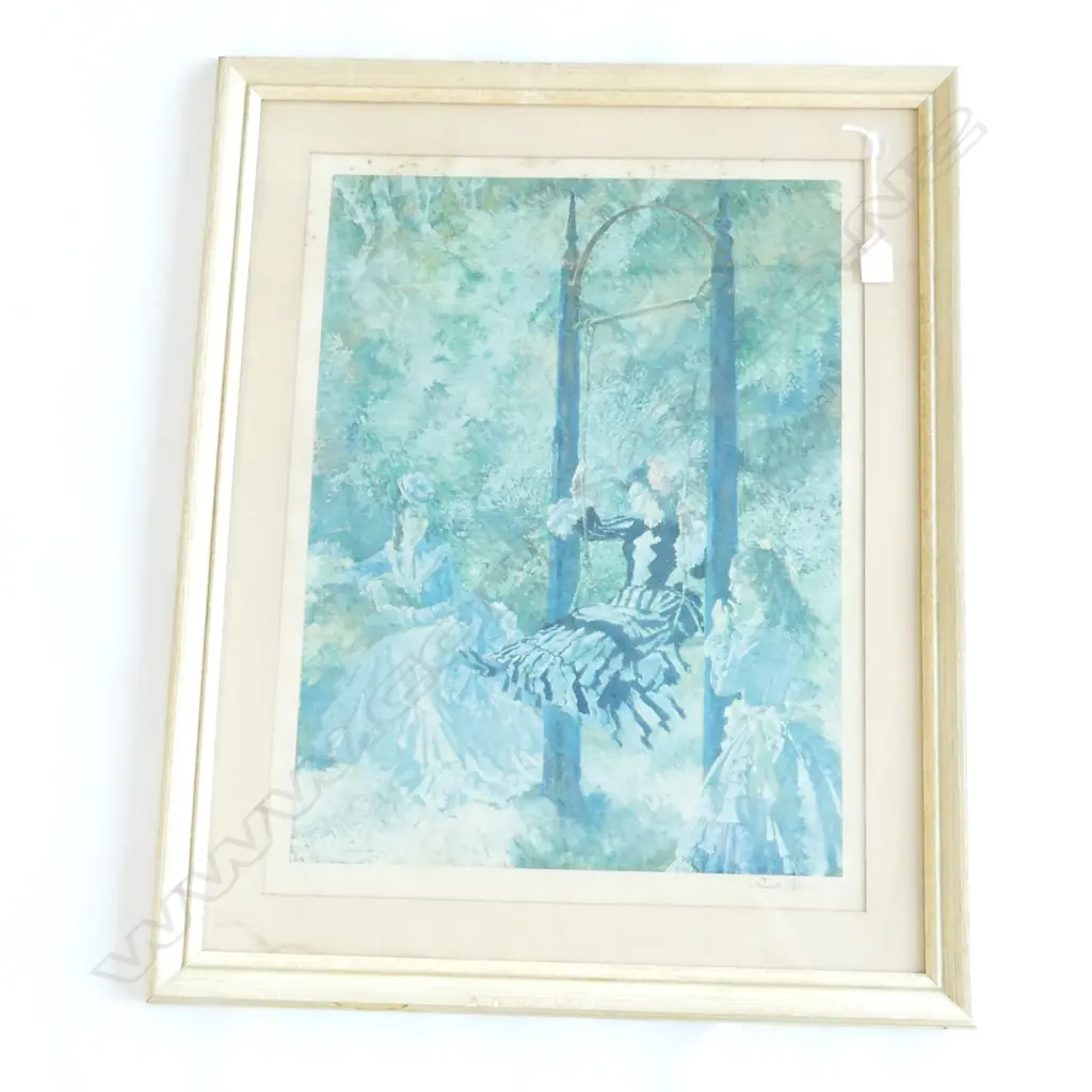 RUSSEL FLINT SIGNED PRINT GIRL ON SWING H730 W620MM Image 1++