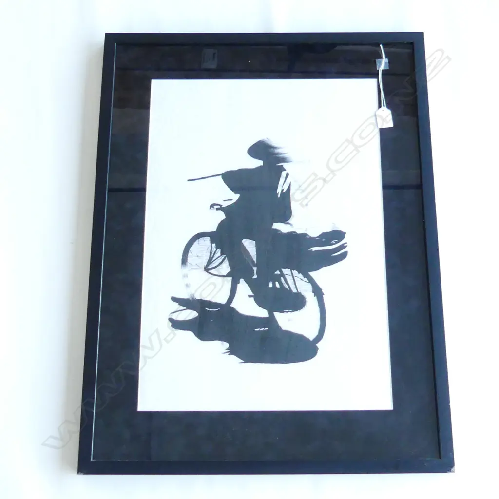 FRAMED EMBROIDREY ORIENTAL ON BIKE H730 W560MM Image 1++