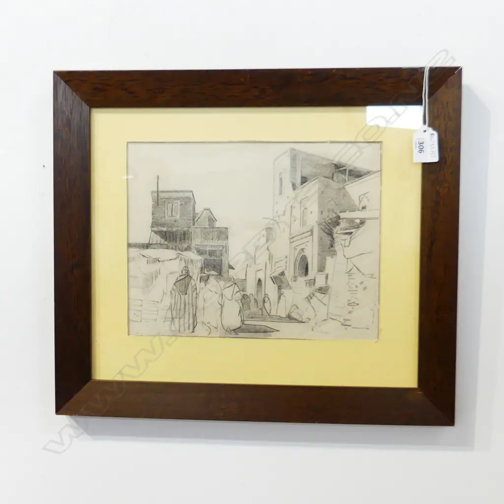 JOHN WEEKS 'MARRAKESH' PENCIL ON PAPER 1925 200x270mm Image 1++