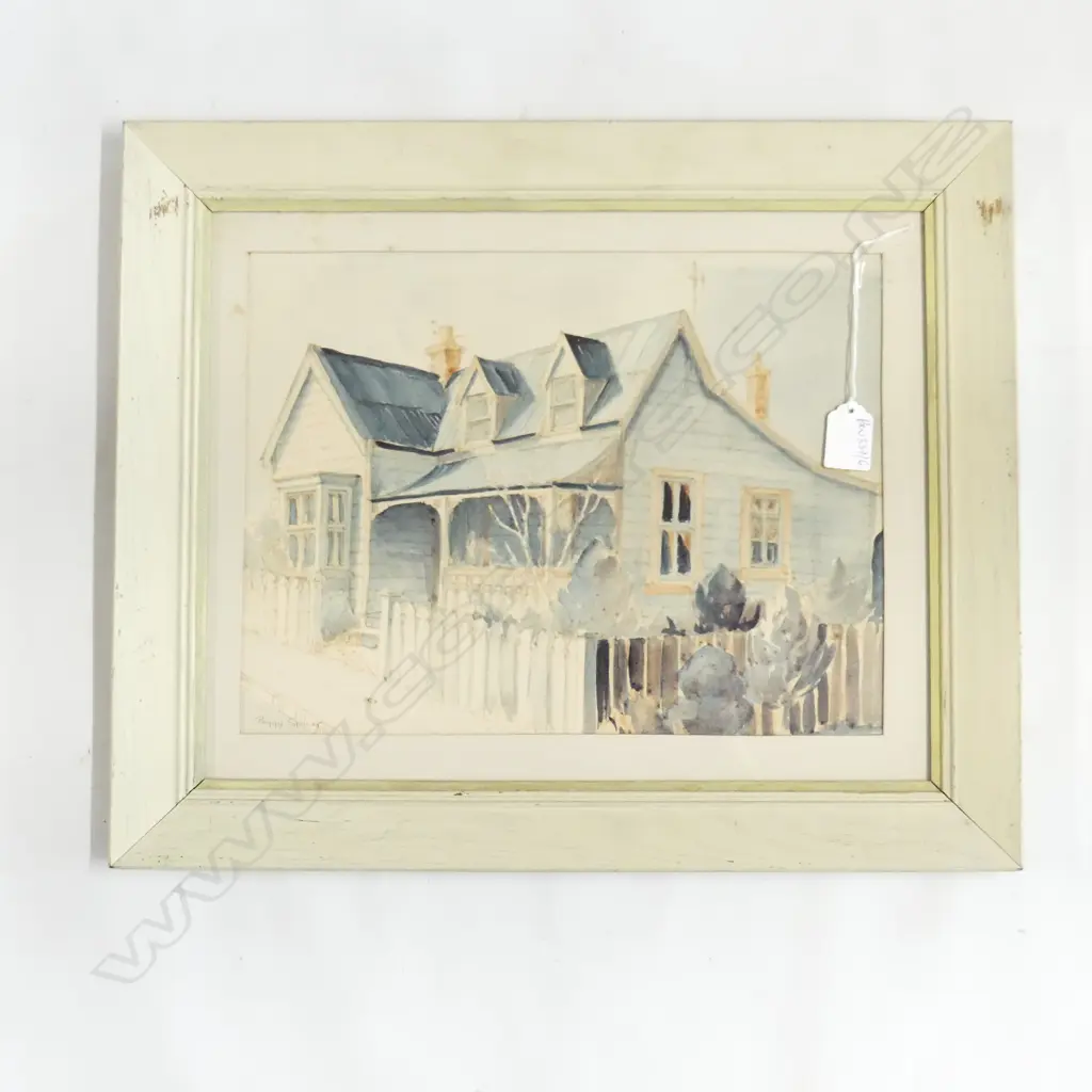 PEGGY SPICER W/C 'OLD HOUSE IN AKAROA'  255x355mm Image 1++
