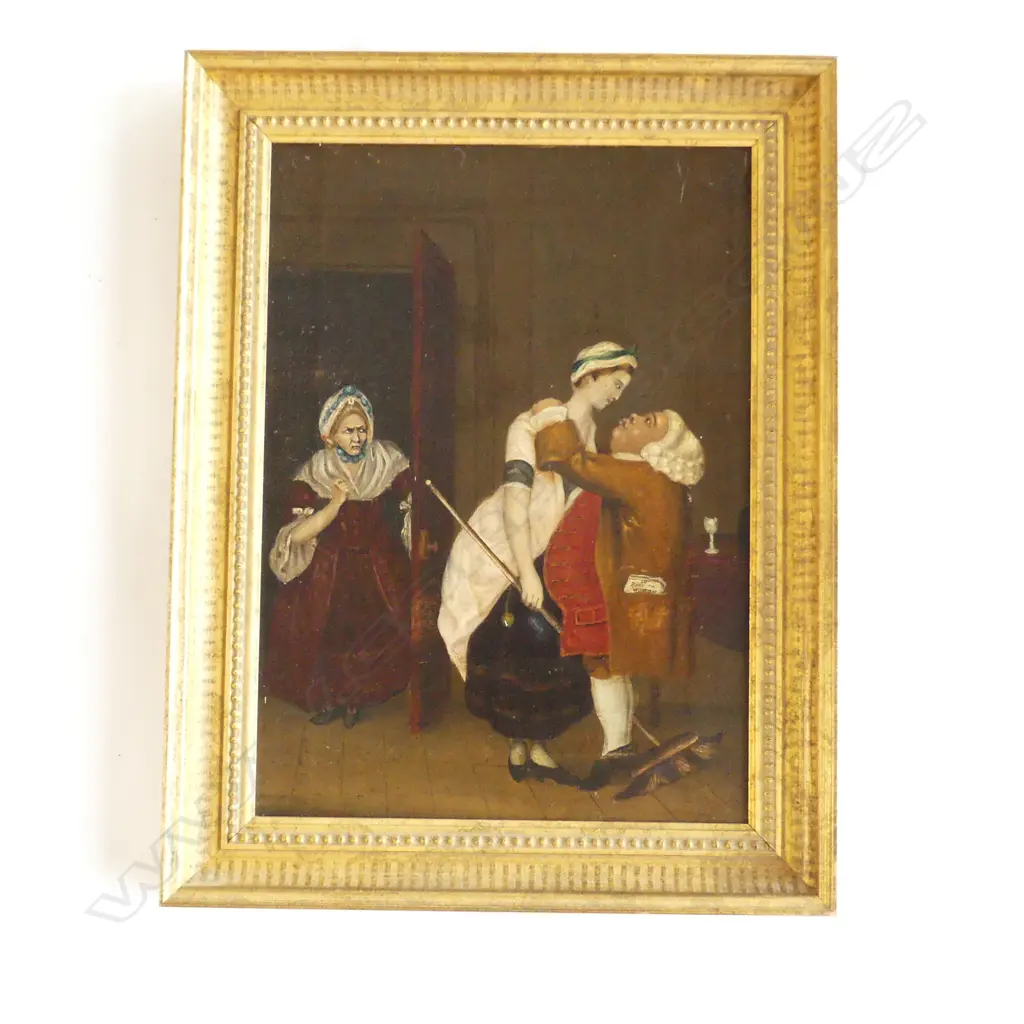 UNSIGNED 18thC OIL ON CANVAS 'AN ESSAY ON WOMAN' Image 1++