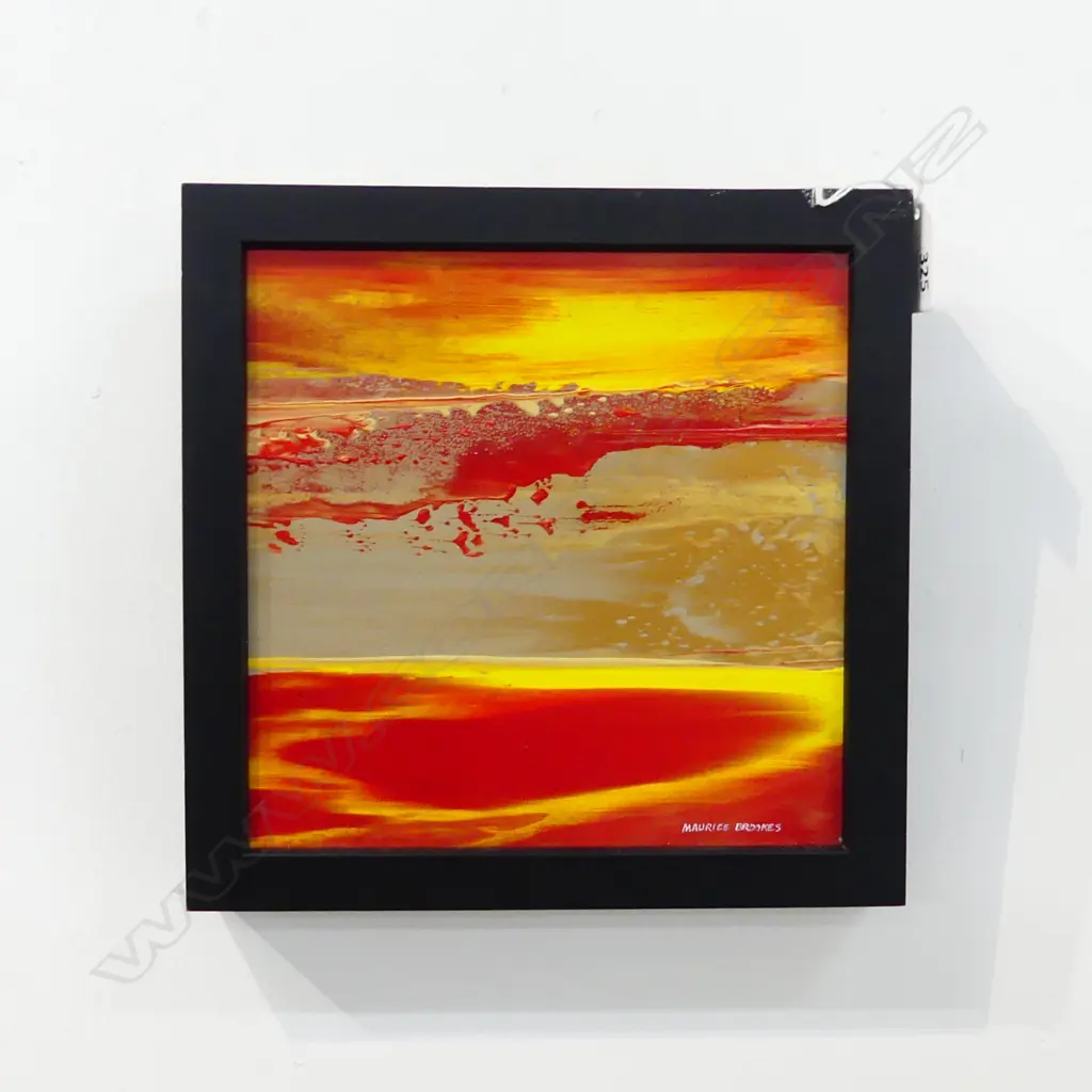 MAURICE BROOKS OIL 'SUNRISE' signed. Entitled verso 2004.190x190mm Image 1++