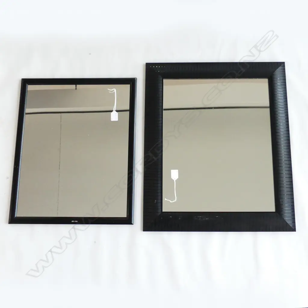 2 BLACK FRAMED MODERN MIRRORS 620x525mm Image 1++