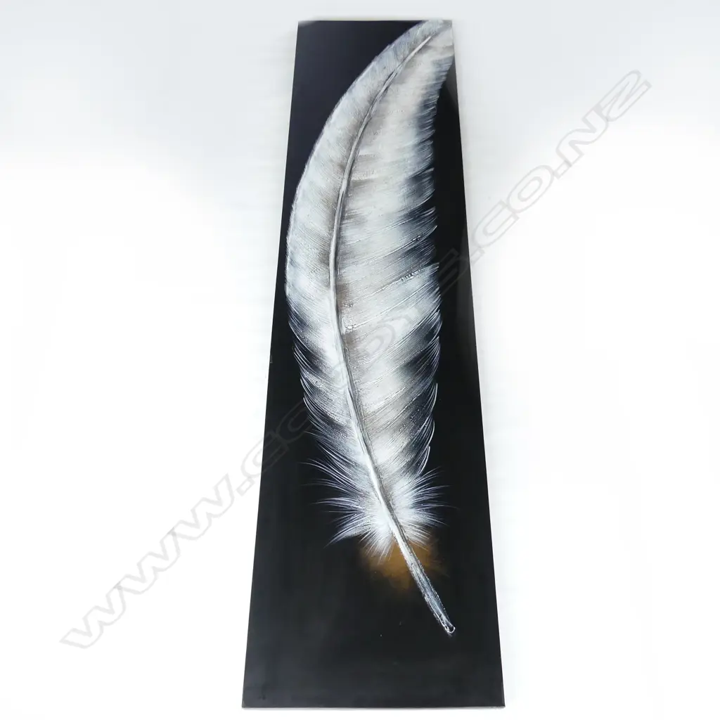 ACRYLIC ON CANVAS 'FEATHER'  2000 X 500mm Image 1++