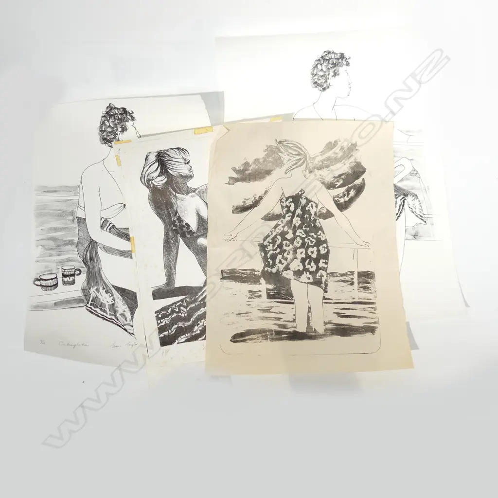 2 JOAN TAYLOR LITHOGRAPHS 'Greation I' 2/25 1975 + 'Overlooking the Waitamata' 4/40 1980. Image 1++
