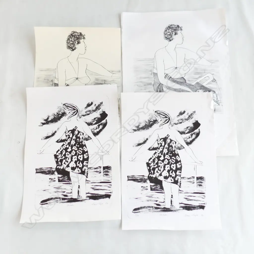 4 JOAN TAYLOR LITHOGRAPHS. 2x 'AWASH' & 2x 'CONTEMPLATION' each signed numbered etc Image 1++