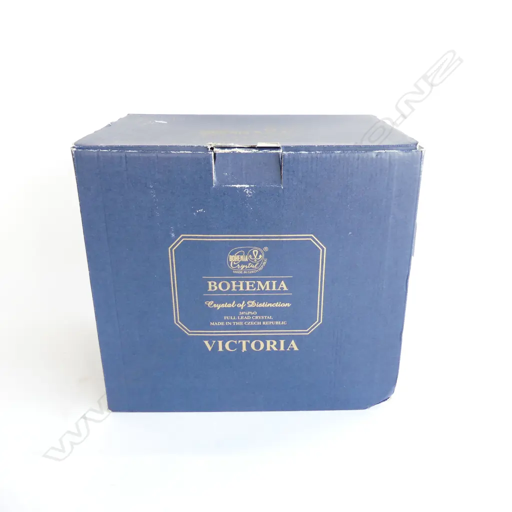 6 LG BOHEMIA CRYSTAL WINE GLASSES 'VICTORIA' PATTERN 290ML UNUSED IN BOX H. 210MM Image 1++