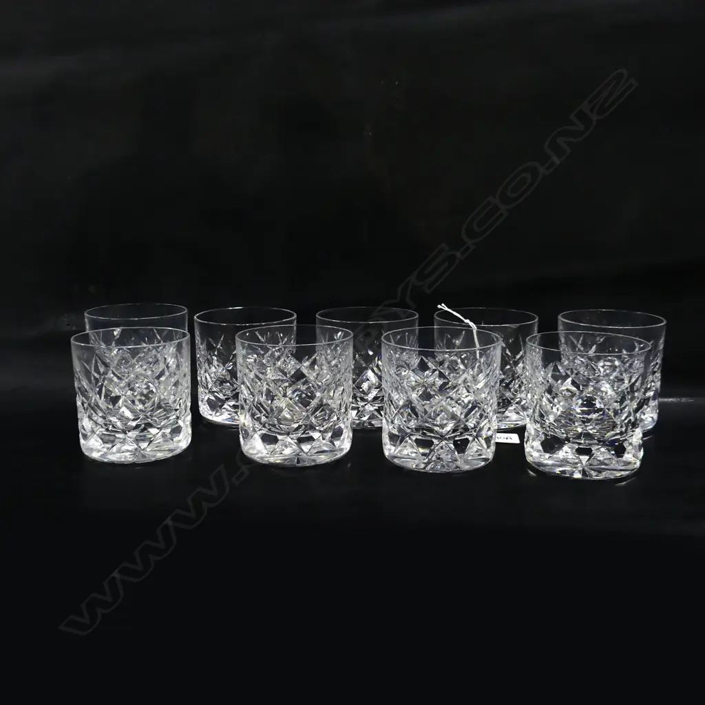 9 HEAVY CRYSTAL TUMBLERS H.80mm Image 1++