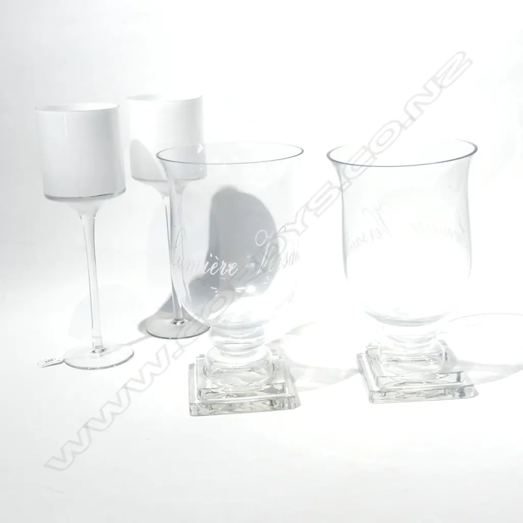 PR HURRICANE LANTERNS - 1 REQ. GLUE - 'LUMIERE VERSAILLES' H.300mm + PR CANDLE HOLDERS H.350mm Image 1++