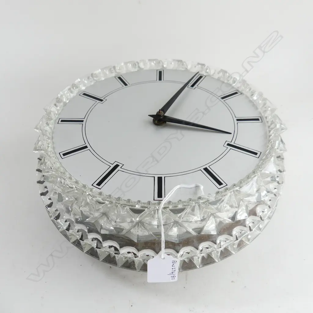 AUSTRIAN ARTA GLASS FRAMED RETRO CLOCK LIGHT W260MM Image 1++