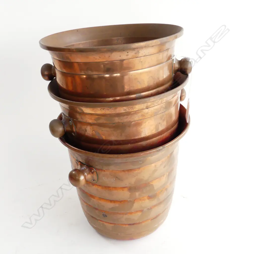3 COPPER CHAMPAGNE BUCKETS H200MM Image 1++