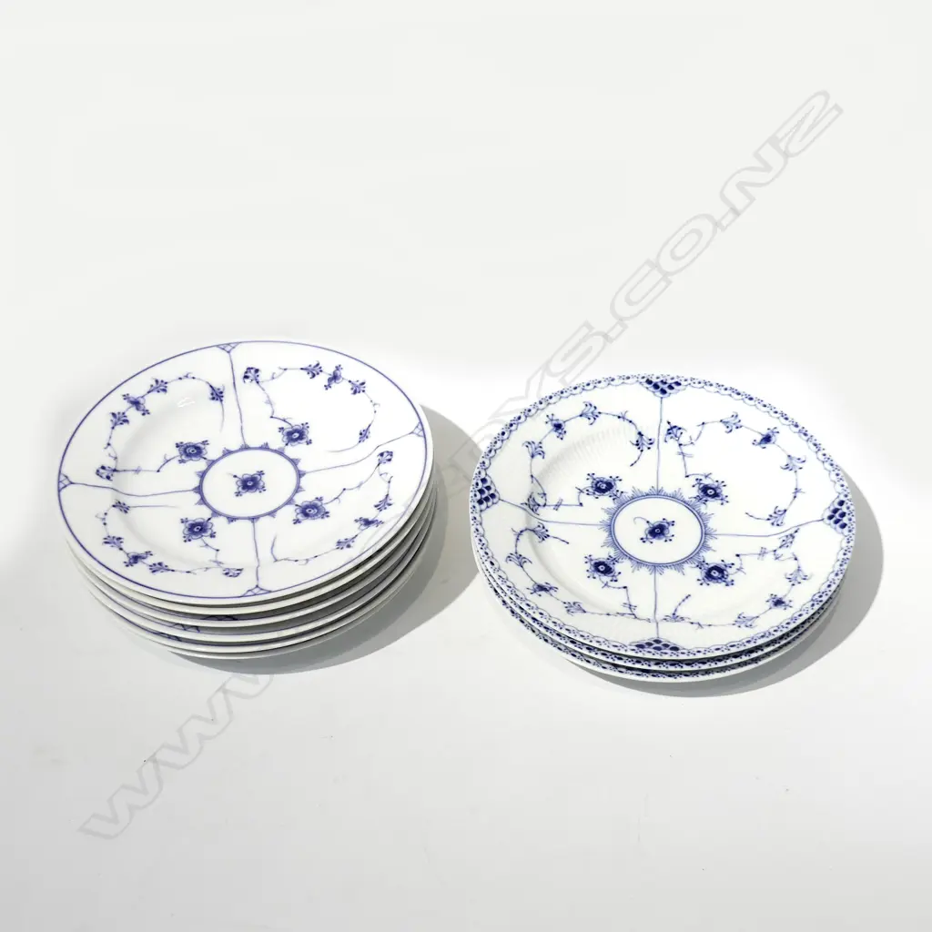 9 ROYAL COPENHAGEN DINNER PLATES (3+6) 250mm dia good condition - one minor rim chip Image 1++