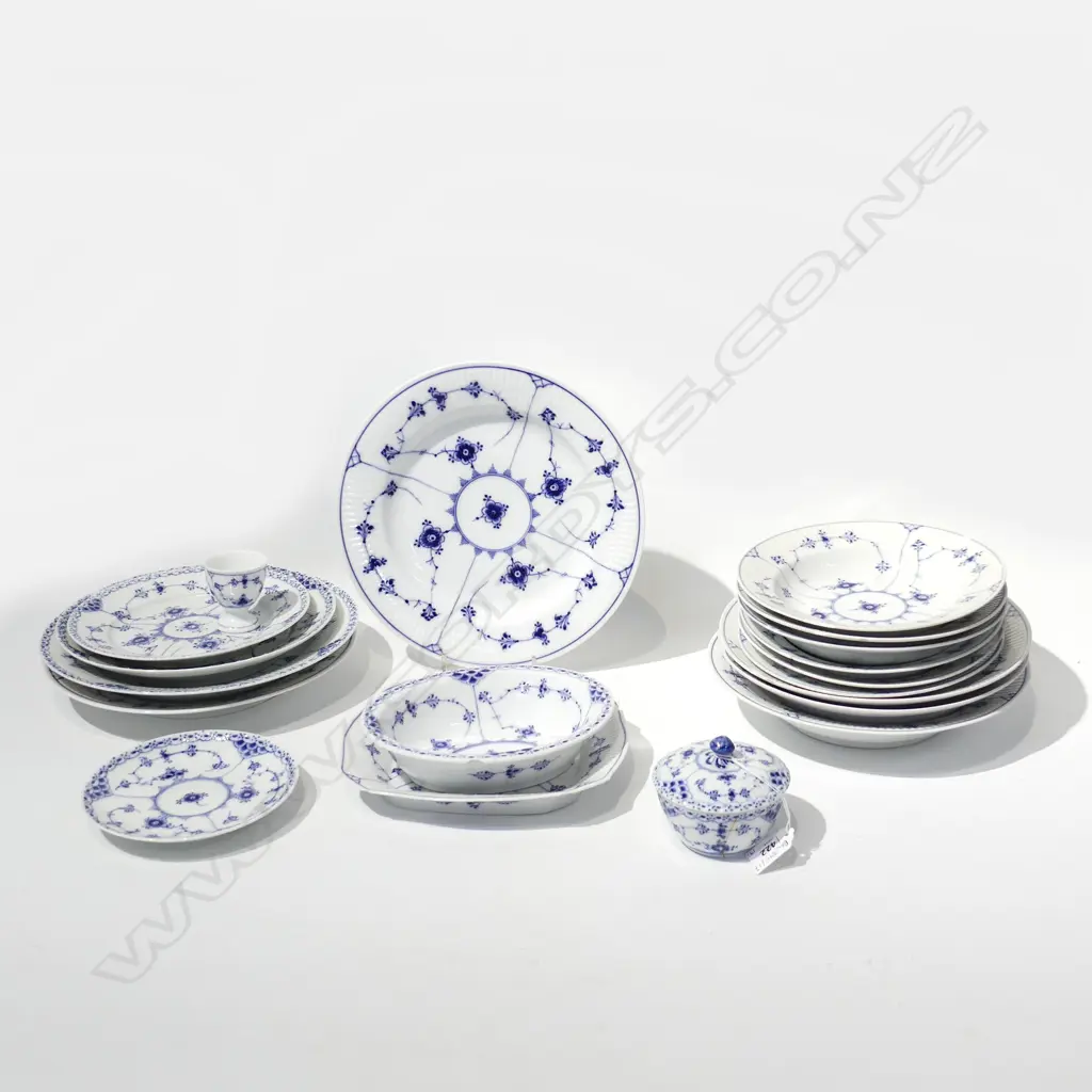 19 PCES ASST. ROYAL COPENHAGEN BLUE LACE - FAULTS, CHIPS, HAIRLINES ETC Image 1++