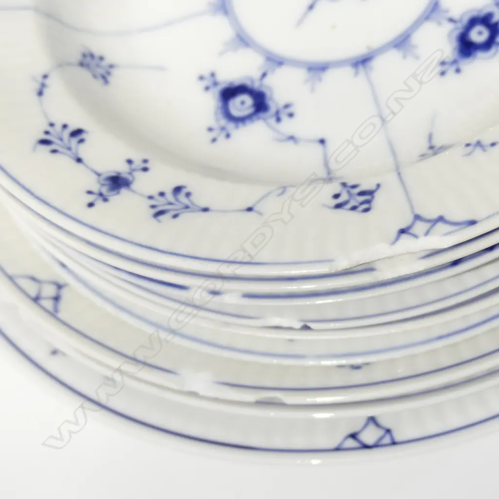 19 PCES ASST. ROYAL COPENHAGEN BLUE LACE - FAULTS, CHIPS, HAIRLINES ETC Image 1++