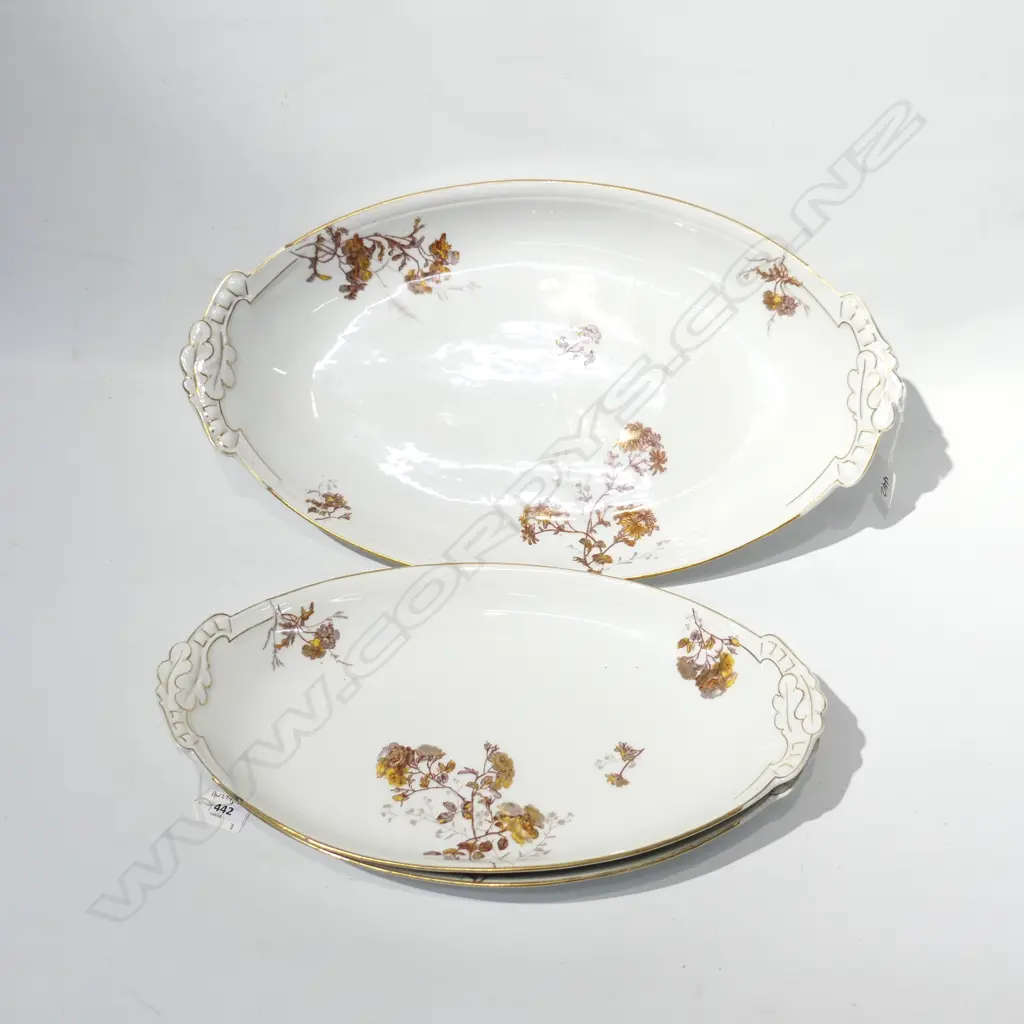 3 LARGE VINTAGE LIMOGE PORCLAIN SERVING DISHES LARGEST W300 W520MM Image 1++