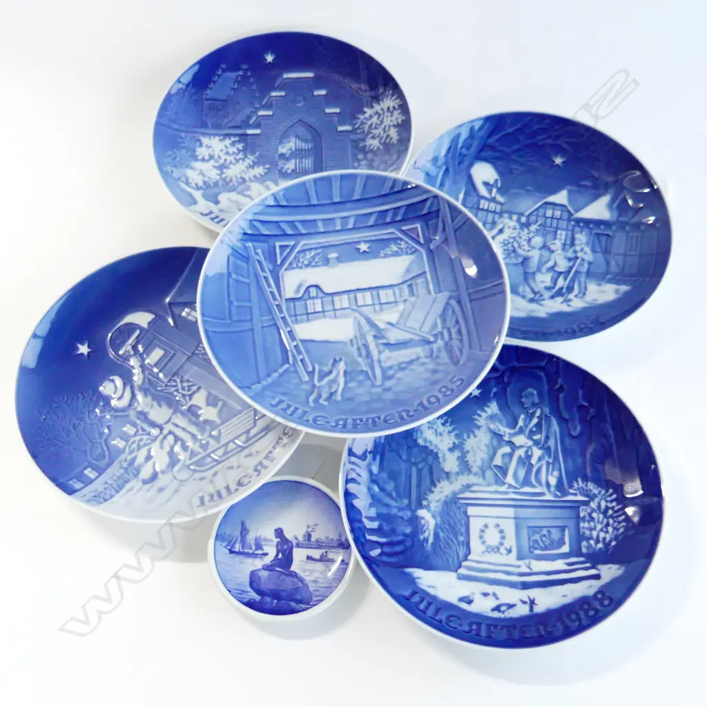 5 B+G XMAS PLATES 84/ 85/86/87/88 + R COPENHAGEN MERMAID DISH D 180MM Image 1++