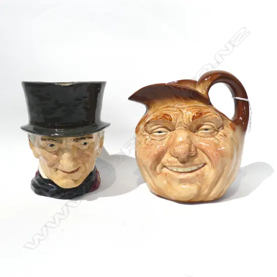 2 LARGE R/DOULTON CHARACTER JUGS JOHN PEEL/JOHN BARLEYCORN H 170 MM