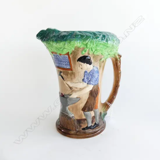 LG BURLEIGH WARE 'THE VILLAGE BLACKSMITH'   JUG H. 220MM