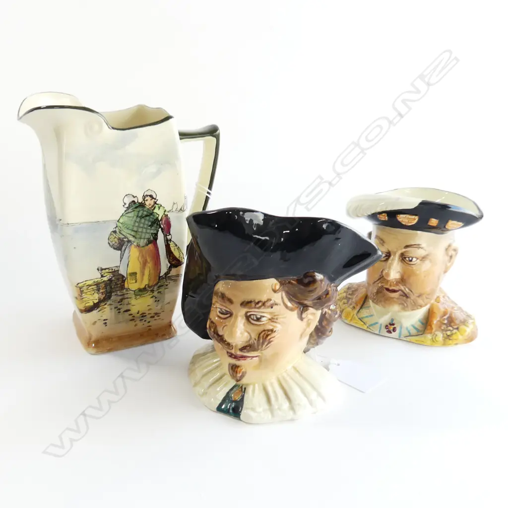 2 FALCON WARE CHARACTER JUGS + R/DOULTON SERIES WARE JUG H 170 MM H Image 1++