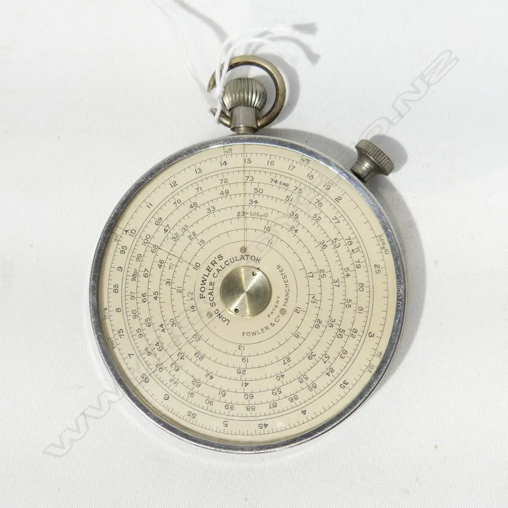 VINTAGE FOWLER'S MECHANICAL SLIDE RULE CIRCULAR CALCULATOR BY FOWLER & CO. MANCHESTER D. 68MM Image 1++