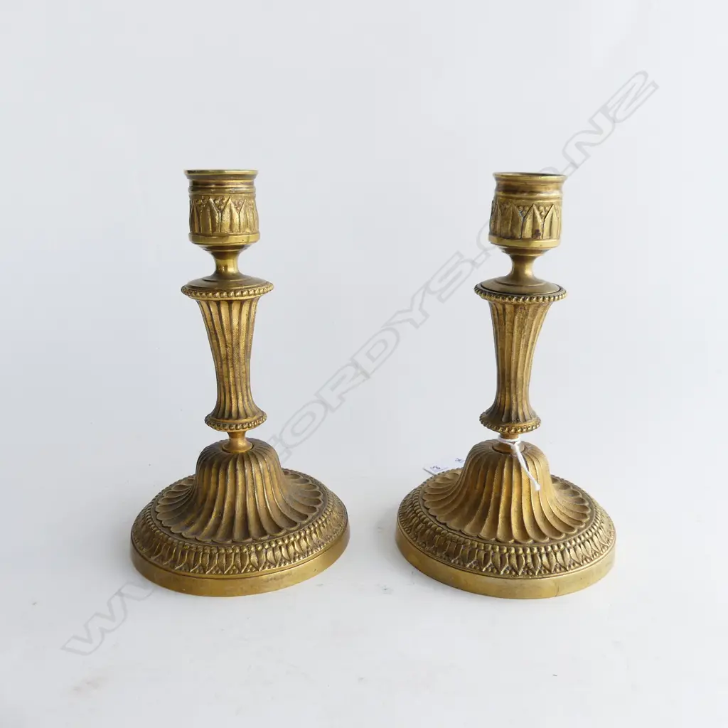 PR ANTIQUE GOLD METAL CANDLESTICKS H.160mm Image 1++