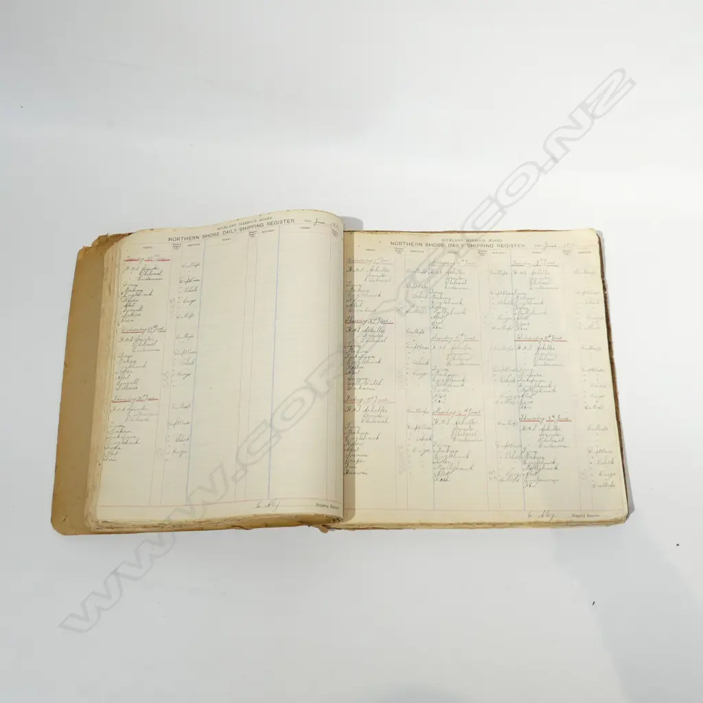 VINTAGE AUCKLAND HARBOUR BOARD SHIPPING REGISTER  Image 1++