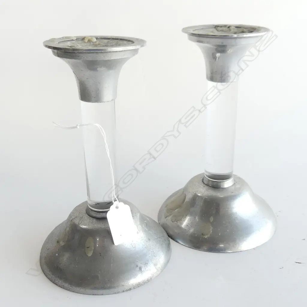 PR GLASS  & ALUMINIUM CANDLE HOLDERS H. 200MM Image 1++