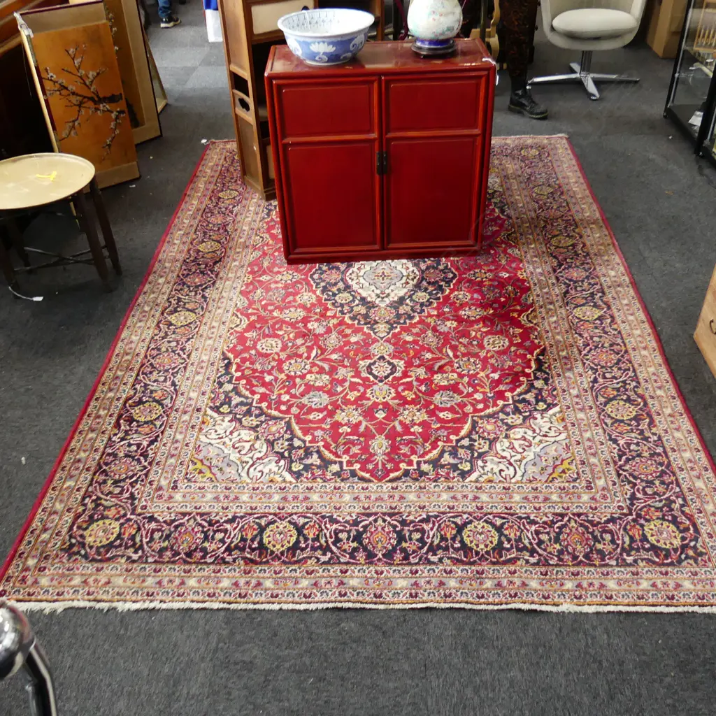 HAND KNOTTED WOOL PILE KASHAN RUG 3000x2000mm Image 1++