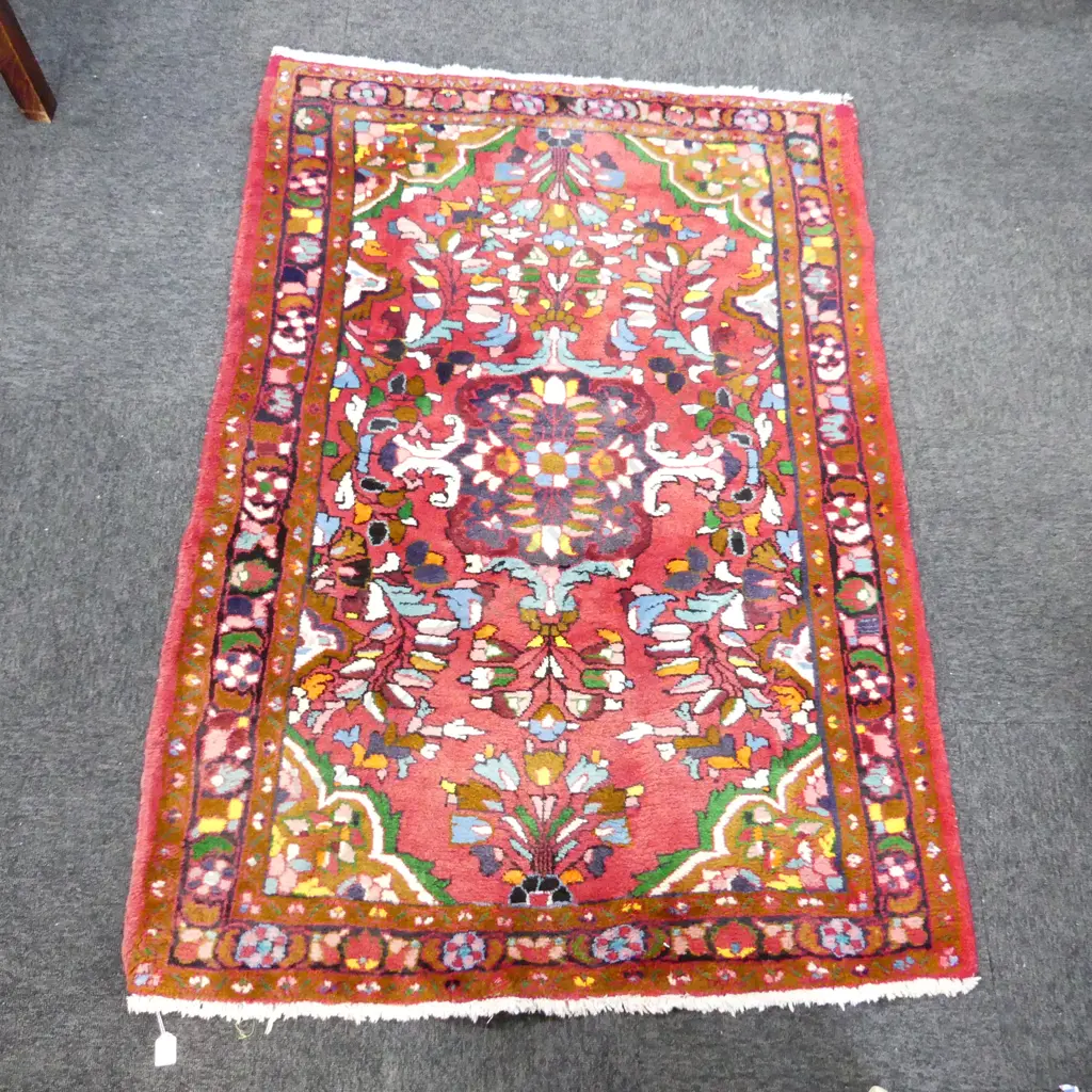 LG HAND KNOTTED RED WOOL PILE RUG 1600x1120mm Image 1++