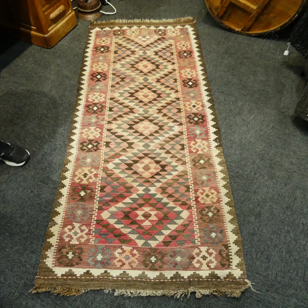 ALL WOOL KELIM RUG 2100x870mm Image 1++