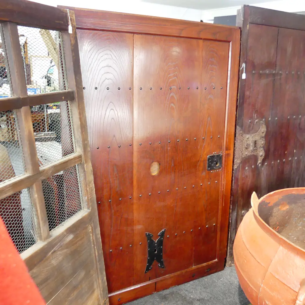 OLD JAPANESE KEYAKI KURA DOOR MEIJI PERIOD 1800 x 1200mm Image 1++