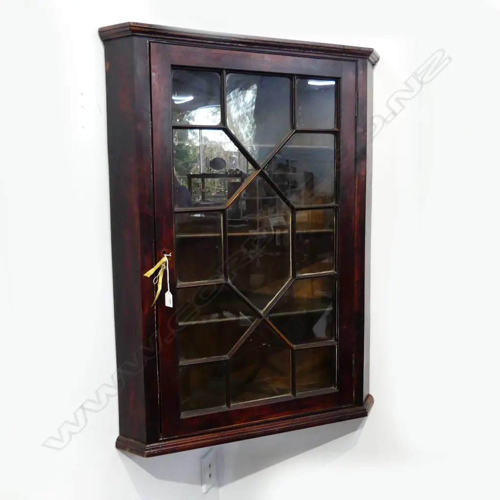 GEORGE III MAHOGANY CORNER CABINET ASTRAGAL GLAZED 525 x 525 x 980mm Image 1++