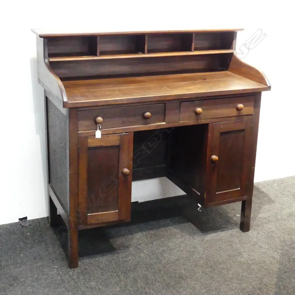 KAURI DARK STAINED DESK WITH UPSTAND L 1000 MM Image 1++