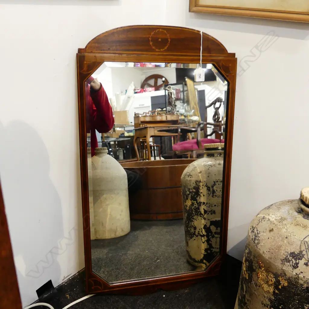 VINTAGE DECO WOODEN FRAMED BEVELLED MIRROR 430 X 765MM Image 1++